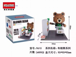 HSANHE Mini Blocks Brown Bear Shopping 9610