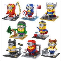 LOZ Minons Mini Blocks Super Hero Minion 9536-9543
