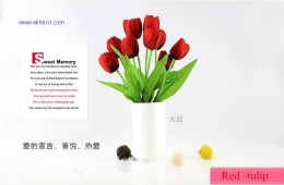 Artificial red tulip flower